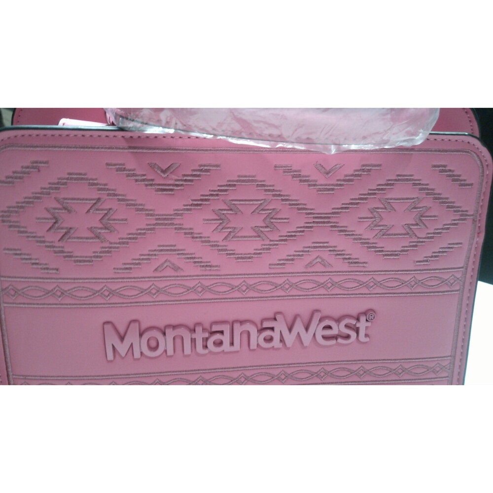 Pink Montana West Embroidered Aztec Tote Bag w/ Coin bag, Earings, Shoulder Strp - Picture 10 of 14